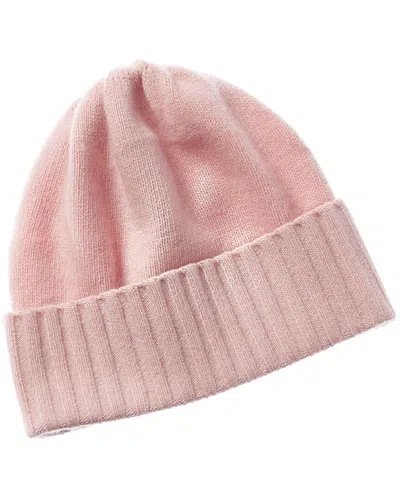 Portolano All Over Ribbed Cashmere Hat In Pink
