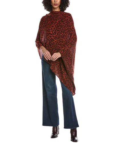 Portolano Animalier Wool & Cashmere-blend Poncho In Red