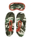 Portolano Ballerina Slippers And Eyemask In Camouflage Design In Camouflage