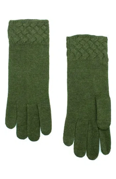 Portolano Basket Weave Gloves In Green