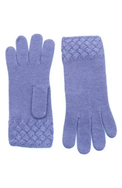 Portolano Basket Weave Gloves In Purple