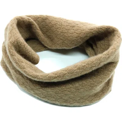 Portolano Basketweave Stitch Cashmere Infinity Scarf In Heather Copper