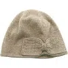 Portolano Beanie Hat With Beaded Bow In Neutral