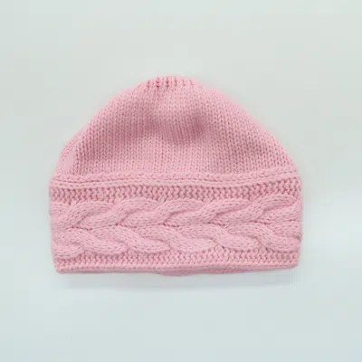 Portolano Beanie Hat With Cables In Pink