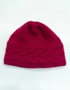 Portolano Beanie Hat With Cables In Red