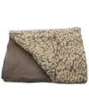 Portolano Bed Throw In Leopard Print Design With Solid Color Border All Around In Multi
