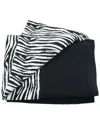 Portolano Bed Throw In Zebra Print Design With Solid Color Border All Around In Zebra