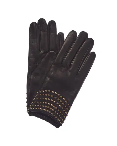 Portolano Black Cashmere-lined Leather Gloves