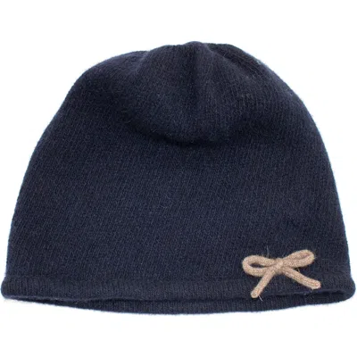 Portolano Bow Beanie In Blue