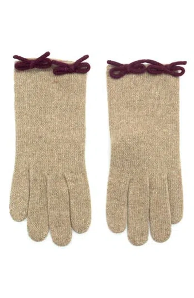 Portolano Bow Gloves In Neutral