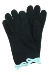 Portolano Bow Gloves In Blue
