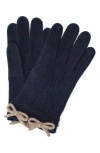 Portolano Bow Gloves In Blue