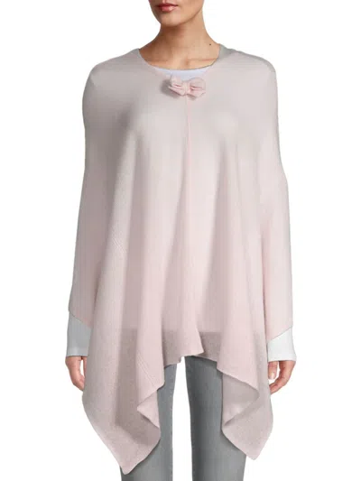 Portolano Bow-knot Cashmere Poncho In Pink