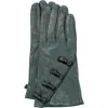 Portolano Bow Leather Gloves In Green