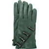 Portolano Bow Leather Gloves In Green