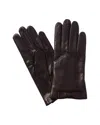 Portolano Bow Leather Gloves In Black