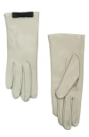 Portolano Bow Leather Gloves In Gray