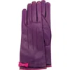 Portolano Bow Leather Gloves In Purple