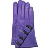 Portolano Bow Leather Gloves In Purple