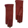 Portolano Bow Leather Gloves In Red
