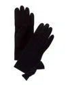 Portolano Bow Silk-lined Suede Gloves In Black