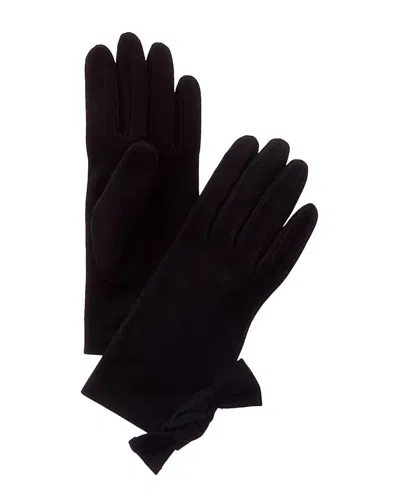 PORTOLANO PORTOLANO BOW SILK-LINED SUEDE GLOVES