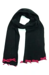 Portolano Bow Trim Scarf In Black