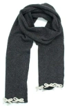 Portolano Bow Trim Scarf In Gray