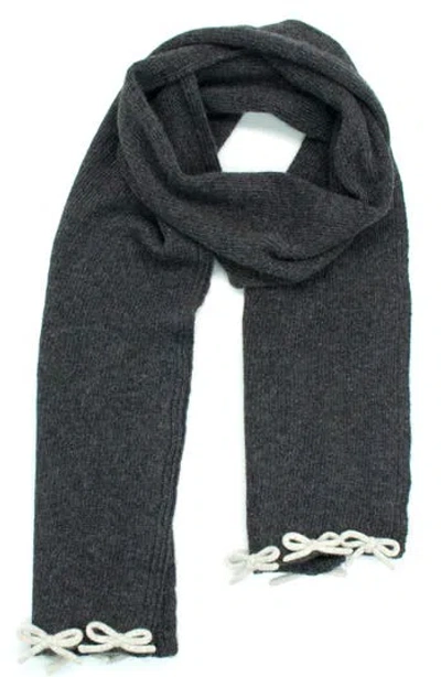 Portolano Bow Trim Scarf In Gray