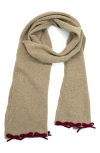 Portolano Bow Trim Scarf In Brown