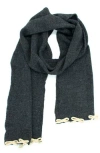 Portolano Bow Trim Scarf In Gray
