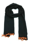 Portolano Bow Trim Scarf In Green