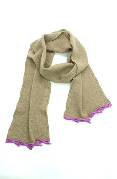 Portolano Bow Trim Scarf In Neutral