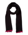 Portolano Bows Cashmere, Wool & Silk-blend Blend Scarf In Black