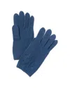 Portolano Cable Cashmere Tech Gloves In Blue