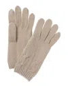 Portolano Cable Cashmere Tech Gloves In Grey