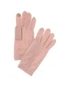 Portolano Cable Cashmere Tech Gloves In Pink