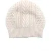 Portolano Cable Knit Cashmere Beanie In White