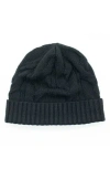 Portolano Cable Knit Cuff Beanie In Black