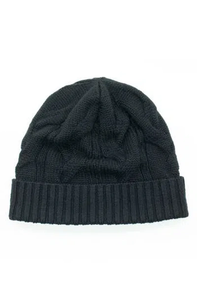 Portolano Cable Knit Cuff Beanie In Black