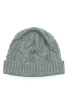 Portolano Cable Knit Cuff Beanie In Gray