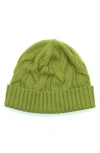 Portolano Cable Knit Cuff Beanie In Green