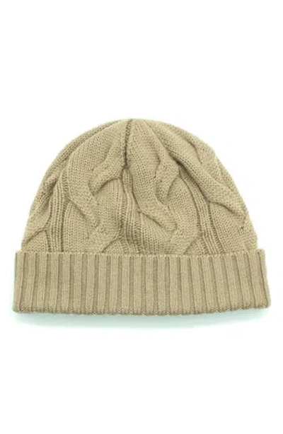 Portolano Cable Knit Cuff Beanie In Neutral