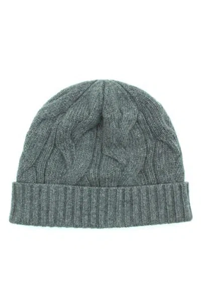 Portolano Cable Knit Cuff Cashmere Beanie In Green