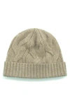 Portolano Cable Knit Cuff Cashmere Beanie In Neutral
