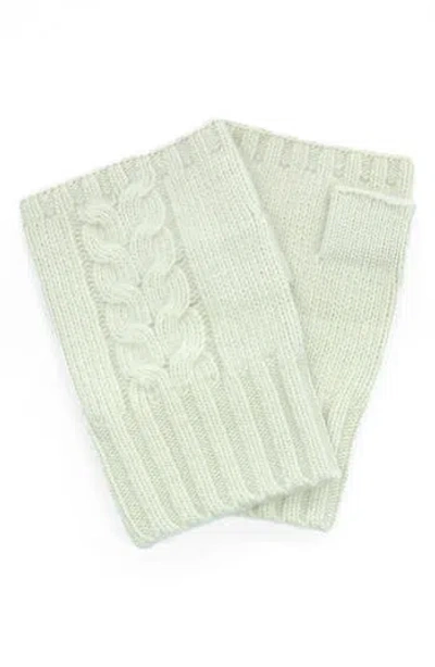 Portolano Cable Knit Fingerless Gloves In Green