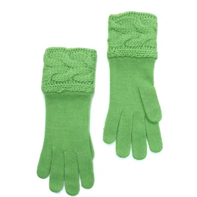 Portolano Cable Knit Lambswool Blend Gloves In Citrine
