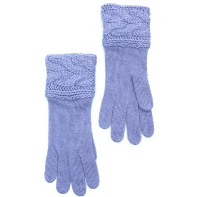 Portolano Cable Knit Lambswool Blend Gloves In Dusty Lavander