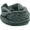 Portolano Cable Knit Merino Wool Infinity Scarf In Green