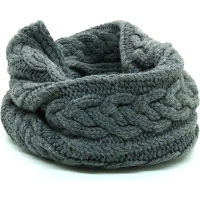 Portolano Cable Knit Merino Wool Infinity Scarf In Green